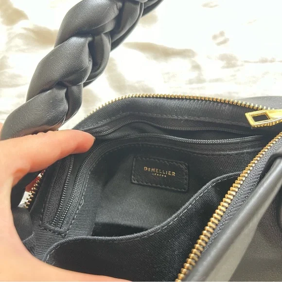 Demellier London Genova Leather Braided Lambskin Shoulder Bag